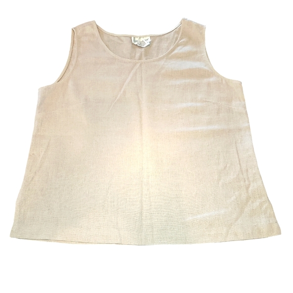 Coldwater Creek sz M linen blend 2-piece pant set tan - Picture 10 of 13